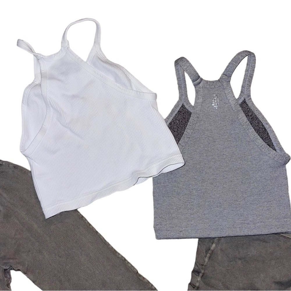 NEW [3-Pc] Free People Movement Good Karma Flare Leggings, & 2 Crop tops - Picture 2 of 6